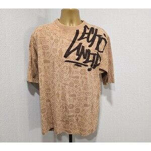 Vtg T Shirt Mens XL Ecko Y2K Heavy Orange Brown Graffiti Rhino Retro 90s Art